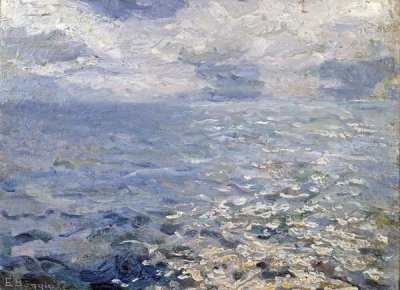 Emilio Boggio - A Study of Sun On The Sea