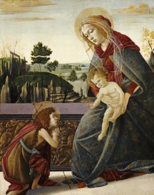 Sandro Botticelli - The Madonna and Child With The Young Saint John The Baptist