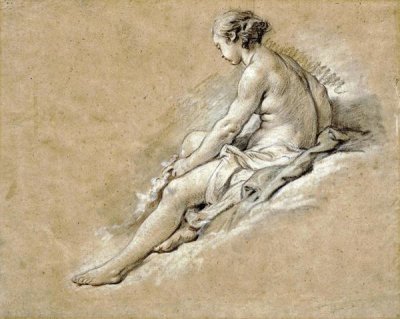 Francois Boucher - A Nude Girl Seated
