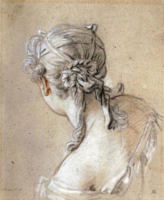 Francois Boucher - Head of a Woman Seen From Behind