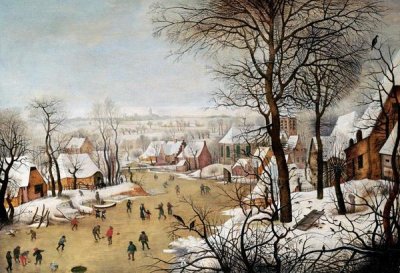 Pieter Bruegel the Elder - A Winter Landscape With Skaters and a Bird Trap