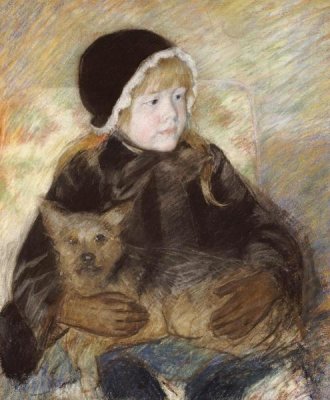 Mary Cassatt - Elsie Cassat Holding a Big Dog