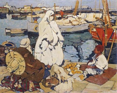 Leon Cauvy - The Port of Algiers