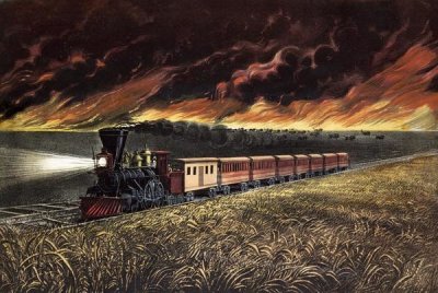 Currier and Ives - Prairie Fires of The Great West
