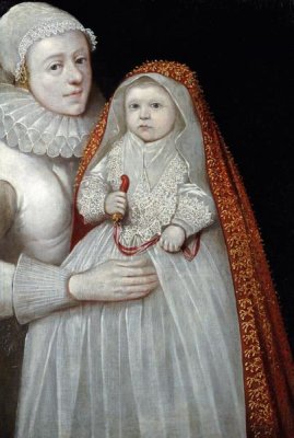 English School - A Christening Portrait of a Mother and Child