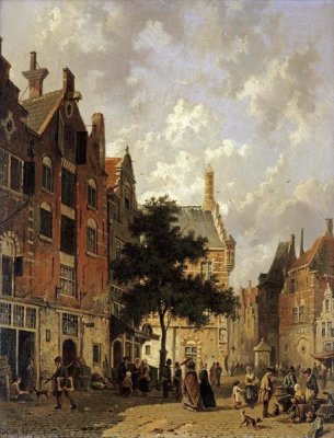 Adrianus Eversen - A Street Scene