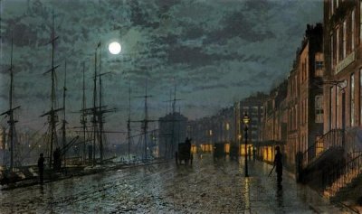 John Atkinson Grimshaw - City Docks By Moonlight