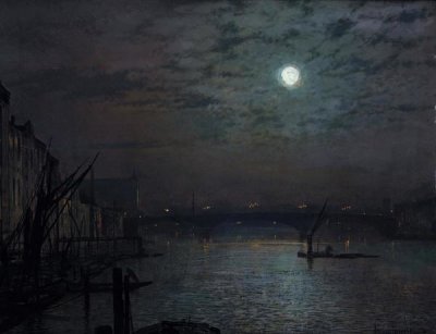 John Atkinson Grimshaw - Southwark Bridge By Moonlight