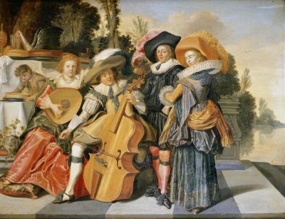 Dirck Hals - Elegant Figures Making Music