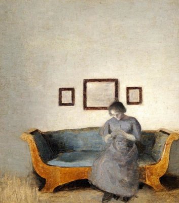Vilhelm Hammershoi - Ida Hammershoi Sitting On a Sofa