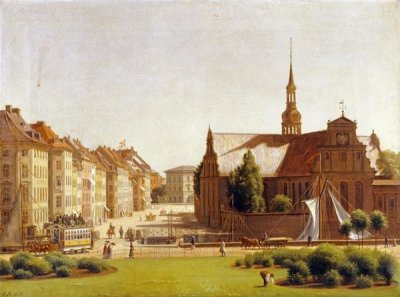 Constantin Hansen - The Palace Square, Copenhagen