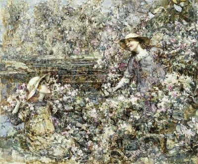 Edward Atkinson Hornel - Gathering Blossom
