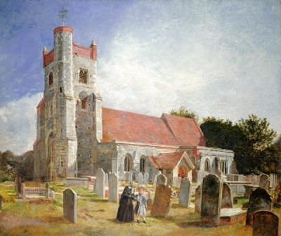 William Holman Hunt - The Old Church, Ewell