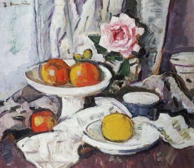 George Leslie Hunter - Apples In a White Fruitbowl