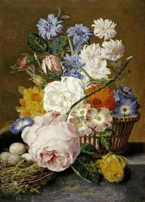 Jan Van Huysum - Roses, Morning Glory, Narcissi