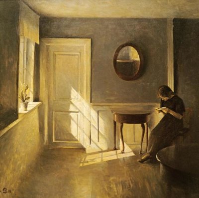 Peter Ilsted - A Girl Reading In An Interior