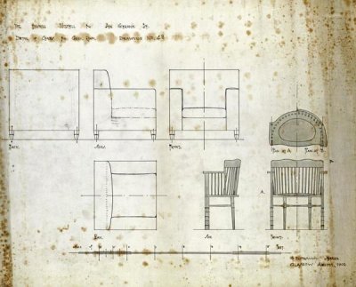 Charles Rennie Mackintosh - Designs For An Upholstered Chair, 1909