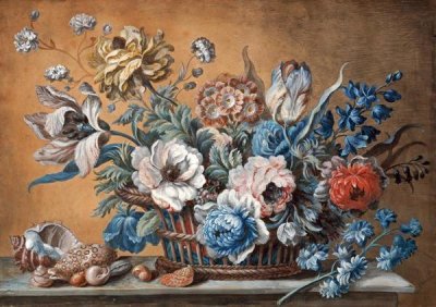 Peter Mazell - A Basket of Carnations