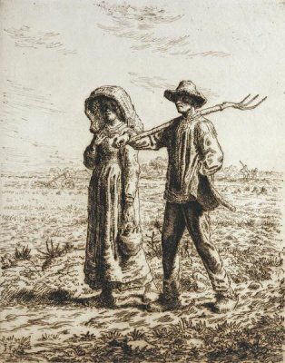 Jean-Francois Millet - Le Depart Pour La Travail