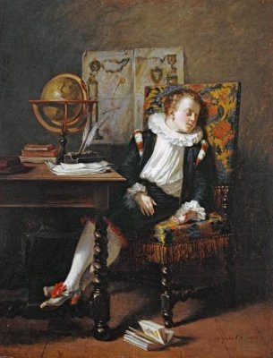 Adolphe Francois Monfallet - The Little Schoolboy