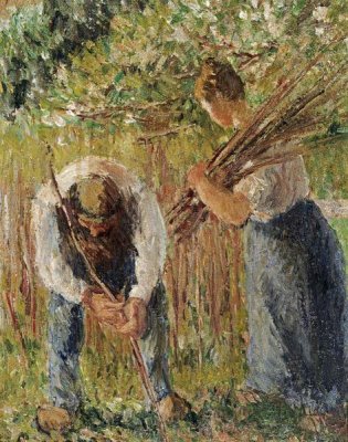 Camille Pissarro - Farm Labourers Planting Stakes