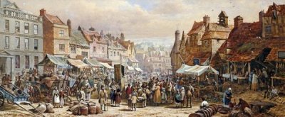 Louise Rayner - Market Day, Ashbourne, Near Derby