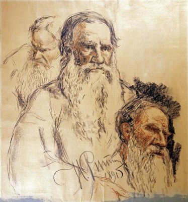 Ilia Efimovich Repin - Three Studies Leo Tolstoy