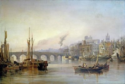 Thomas Miles Richardson - A View of Newcastle From The River Tyne