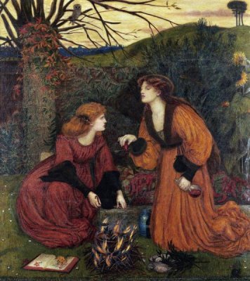 Marie Spartali Stillman - Pharmakeutria (Brewing The Love Philtre)