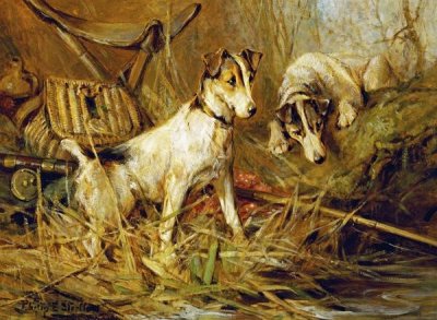 Philip Eustace Stretton - Two Smooth-Haired Fox Terriers