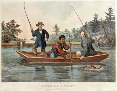 Arthur Fitzwilliam Tait - Catching a Trout - We Hab You Now, Sar!