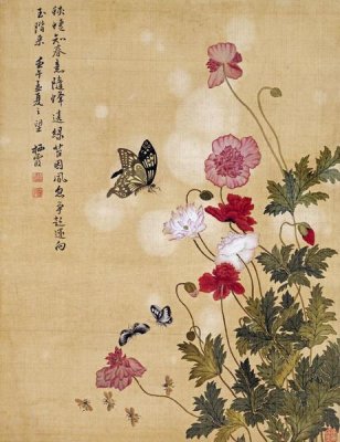 Ma Yuanyu - Corn Poppy and Butterflies