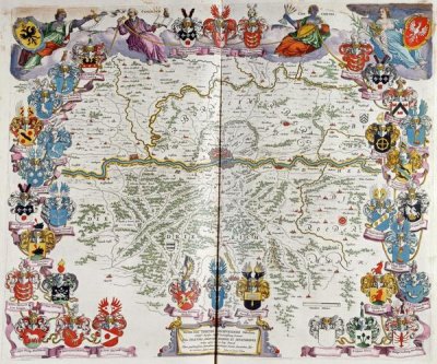 Johannes Blaeu - Map of Germany Centred on Frankfurt