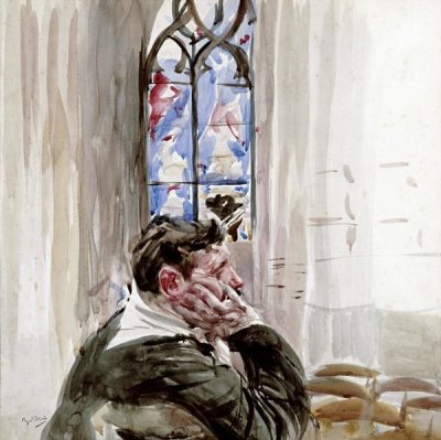 Giovanni Boldini - Portrait of a Man In Church