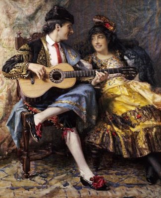 Arthur Alfred Burrington - A Spanish Singer and His Lady
