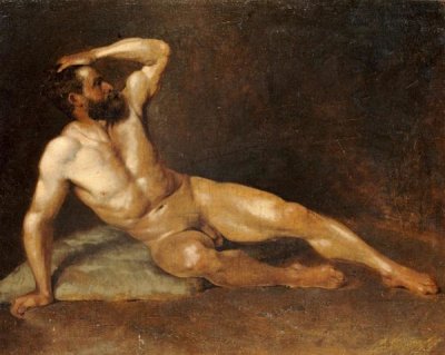 Hans Von Staschiripka Canon - A Reclining Male Nude