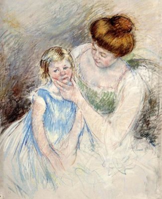 Mary Cassatt - Mother With Left Hand Holding Sara's Chin