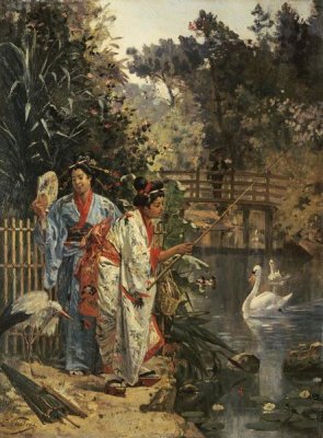 Edouard Castres - In a Japanese Garden