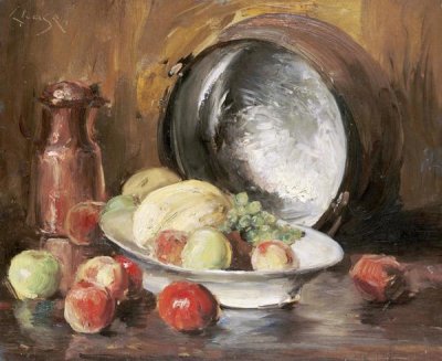 William Merritt Chase - Still Life With Fruit and Copper Pot