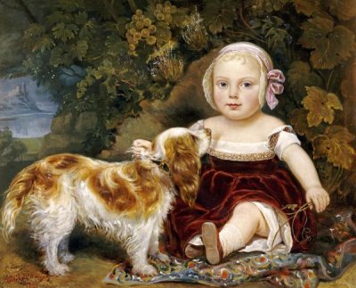Amila Guillot-Saguez - A Young Child With a Spaniel