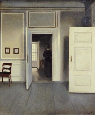 Vilhelm Hammershoi - A Woman In An Interior