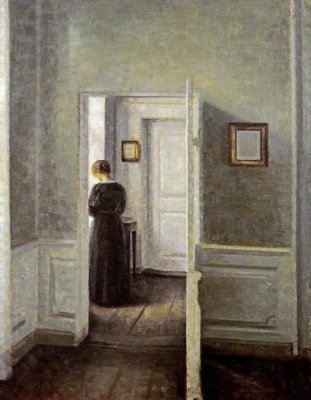 Vilhelm Hammershoi - An Interior With a Woman