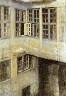 Vilhelm Hammershoi - The Courtyard at 30 Strandgade