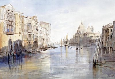 Edward Lear - The Grand Canal, With Santa Maria Della Salute, Venice, Italy