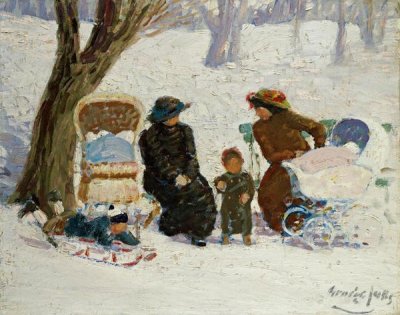 George Luks - Nursemaids, High Bridge Park