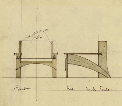 Charles Rennie Mackintosh - Design For Armchair In Oak