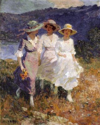 Edward Henry Potthast - Walking In The Hills