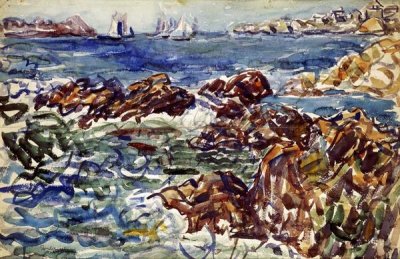 Maurice Brazil Prendergast - Rocky Cove With Village