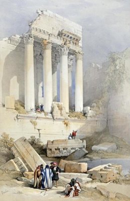 David Roberts - The Western Portico, Baalbec