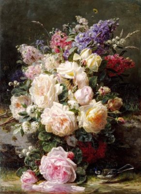 Jean-Baptiste Robie - Still Life With Roses
